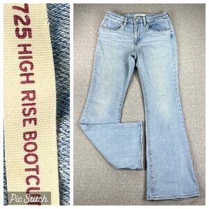 Levi's 725 High Rise Bootcut Jeans Women 30/28X29 Light Wash Denim Blue
